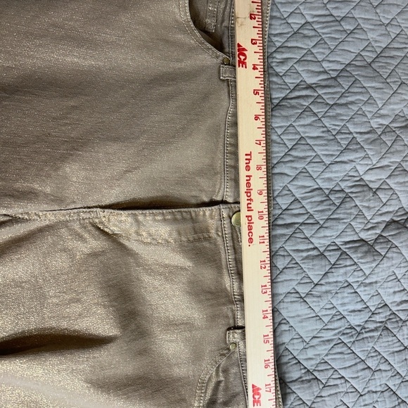 Chicos Platinum Metallic Bronze Straight Leg Jean Size3 - Picture 6 of 15